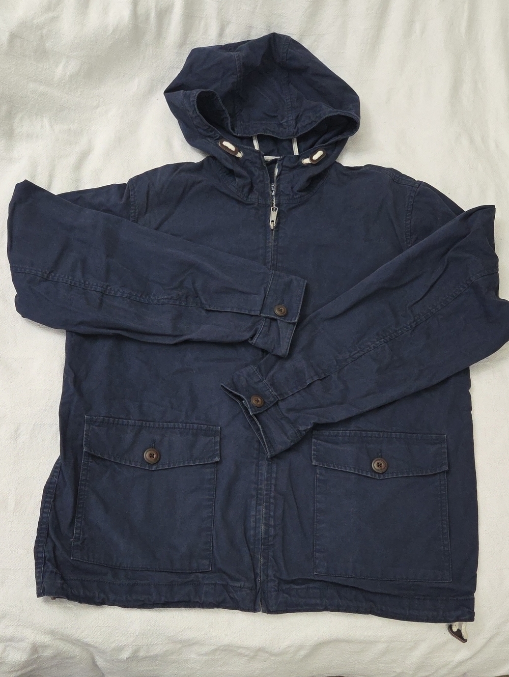 Old Navy Men's Large Navy Blue Hooded Utility Jacket Field Lightweight💙2 for$30